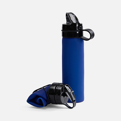 Складная бутылка для воды Langfossen, синяя (Синий)