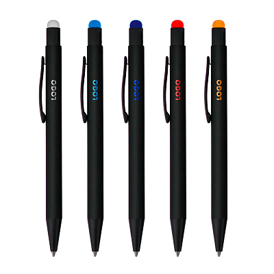 Ручка шариковая Raven (черная с голубым)