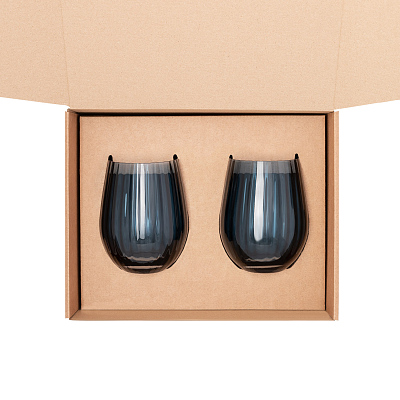 Подарочный набор 2 стакана для воды Toscana (Синий)