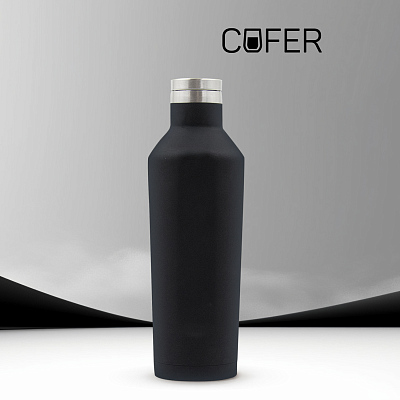 Термобутылка E-shape софт-тач (черный) (Чёрный)