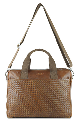 Сумка Mano "Don Luca", натуральная кожа в коньячном цвете, 37 х 27 х 6 см