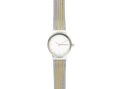 Часы наручные, женские (Корпус- стальной/желтое золото, циферблат- стальной, крепление- стальной/желтое золото)