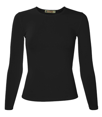 Футболка женская REDFORT стрейч дл. рукав (Чёрный)