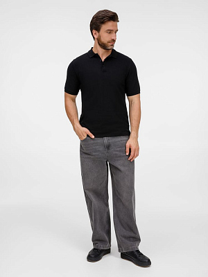 Рубашка поло унисекс Upswing, черная