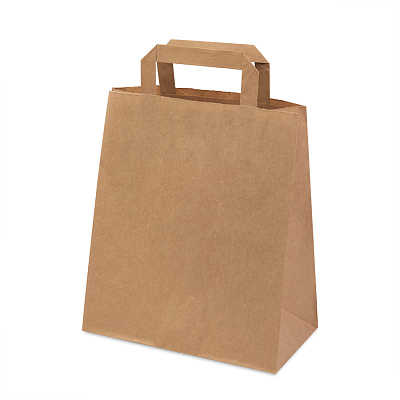 Пакет бумажный QUADRATA M, крафт, плотность 80 г/м2, 28 х 24 х 14 cм (Коричневый)