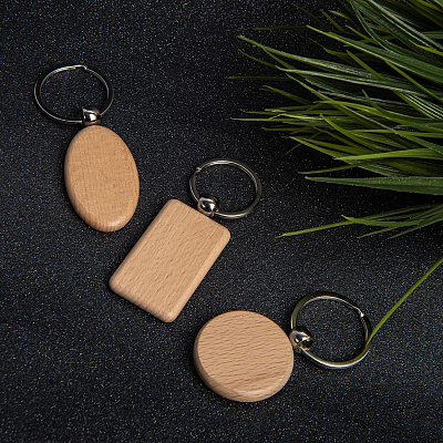 Брелок TIMBER CIRCLE; d = 4 см; дерево