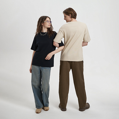 Футболка унисекс премиум AURA, 100% хлопок 200гр. бежевый, размер XL/2XL (Бежевый)