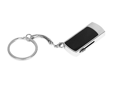 USB 2.0- флешка на 32 Гб с выдвижным механизмом и мини чипом (Серебристый/черный)