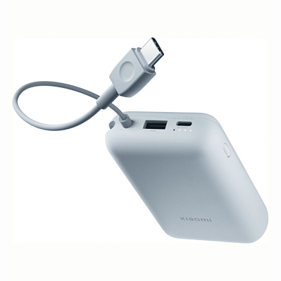 ПЗУ со встроенным кабелем Xiaomi Power Bank 10000  (Голубой)