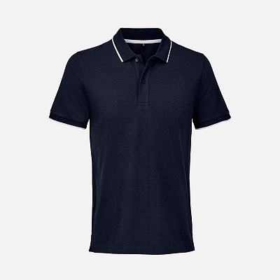 Рубашка поло унисекс Palermo, темно-синяя с белым (Тёмно-синий)