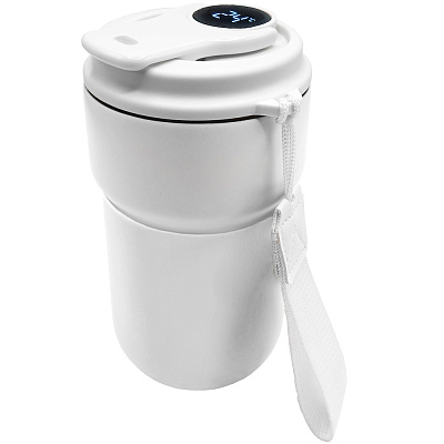 Термокружка вакуумная герметичная с дисплеем Clive To Go  (Белый)