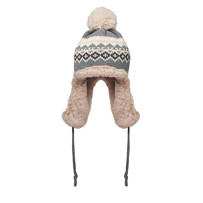 Knitted beanie with ear flap (Серый)