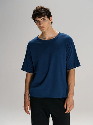 Футболка оверсайз унисекс Vozduh, темно-синяя (Тёмно-синий)