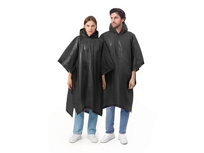 Пончо Hawaii c чехлом унисекс (Чёрный)