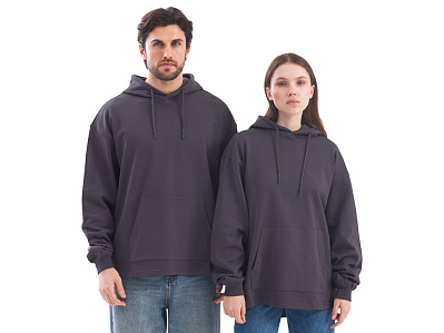 Худи оверсайз Alpha.01 унисекс (Тёмно-серый)