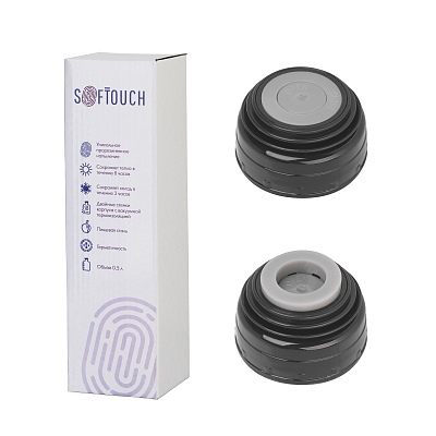 Термос "Крит" 500 мл, покрытие soft touch, оранжевый