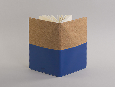 Блокнот "Фьюджи" уценка, формат А5, покрытие soft touch+пробка, синий