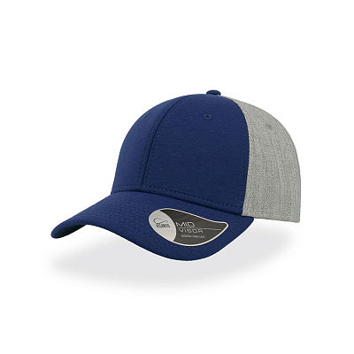 Бейсболка "Contest", 6 клиньев, пластиковая застёжка (Ярко-синий, серый)