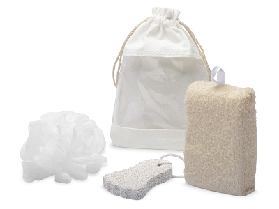 Набор для ванны и душа Enjoy (Натуральный, белый, серый)