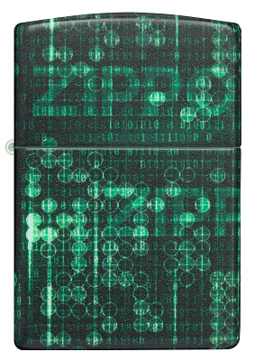 Зажигалка ZIPPO Pattern с покрытием Glow In The Dark Green, латунь/сталь, черно-зеленая, 38x13x57 мм