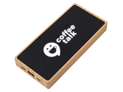 Внешний аккумулятор с подсветкой лого и солнечной панелью Reedia S1, 10000 mAh (Черный/натуральный)