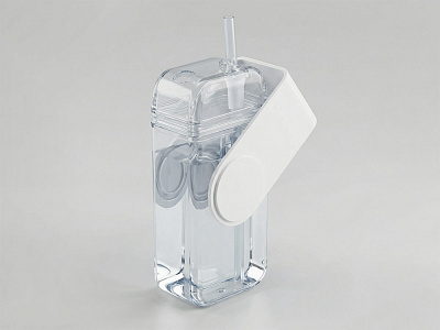 Бутылка для воды JUICY DRINK BOX, 290 мл (Прозрачный, белый)