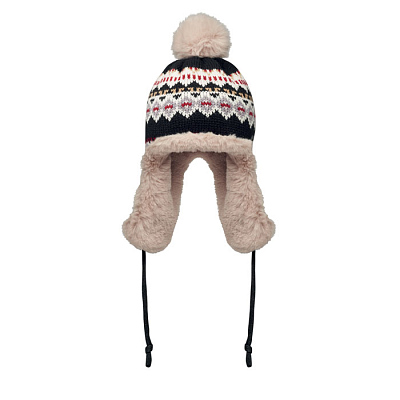 Knitted beanie with ear flap (Чёрный)