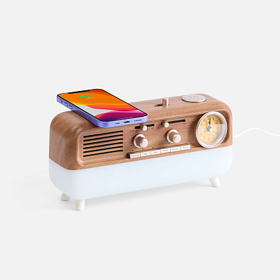 Bluetooth-колонка с беспроводной зарядкой часами и подсветкой Multiverse ver.2