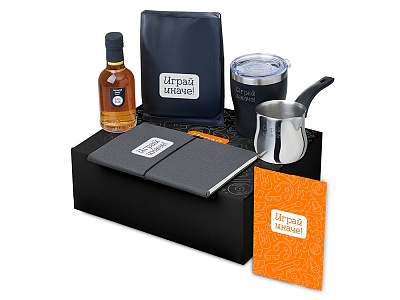 Подарочный набор Re:y. Routine с туркой, термокружкой и кофе (Серый)