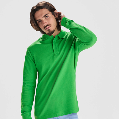 Футболка поло ESTRELLA L/S мужская, ТРАВЯНОЙ ЗЕЛЕНЫЙ S (Травяной зеленый)