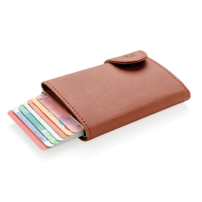 Кошелек с держателем для карт C-Secure RFID (Коричневый; серебряный)