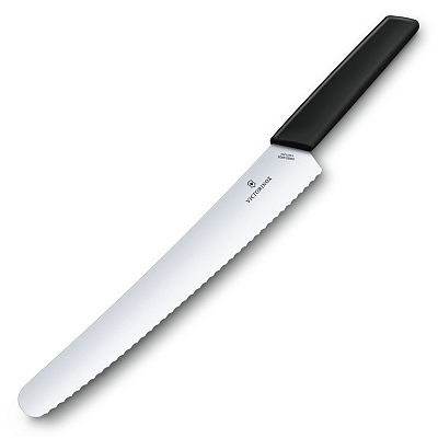 Нож для хлеба и выпечки VICTORINOX Swiss Modern, 26 см, сталь / синтетический материал, чёрный
