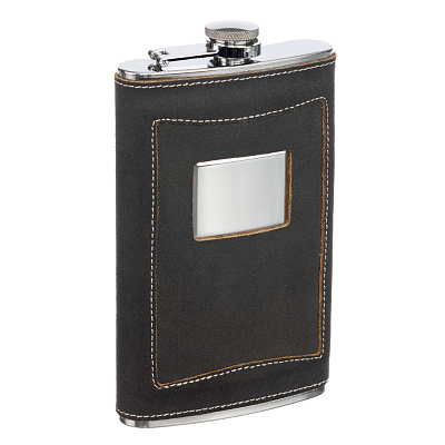 Фляга S.Quire 0,27 л сталь+натуральная кожа коричневая