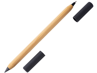 Вечный карандаш и ручка из бамбука Black bamboo (Натуральный, черный)