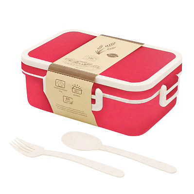 Ланчбокс (контейнер для еды) Inar из пшеничного волокна  (Красный.)