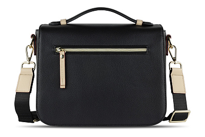 Сумка женская BUGATTI Ella, чёрная, полиуретан, 29х10х22 см