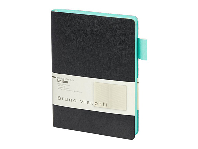 Ежедневник недатированный А5 Boston (Черный с бирюзовым обрезом)