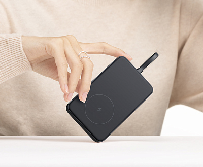 Беспроводной магнитный ПЗУ Xiaomi 33W Magnetic Power Bank 10000mAh (Integrated Cable), темно-серый
