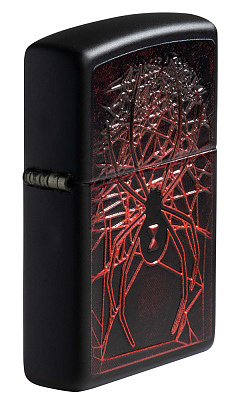 Зажигалка ZIPPO Spider Design с покрытием Black Matte, латунь/сталь, чёрная, матовая, 38x13x57 мм