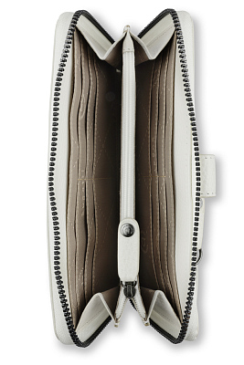 Кошелёк женский BUGATTI Elsa с ключницей, с RFID, белый, воловья кожа/полиэстер, 18,7х3х10,7 см