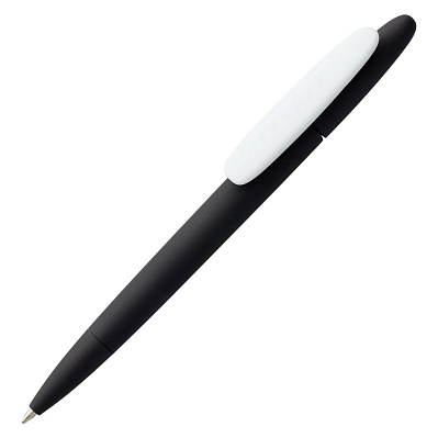 Ручка шариковая Prodir DS5 TRR-P Soft Touch, черная с белым (Черный)