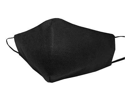 Маска для лица многоразовая из спанбонда (Маска- черный, резинки- черный или белый) Маска для лица многоразовая из спанбонда (Маска- черный, резинки- черный или белый)