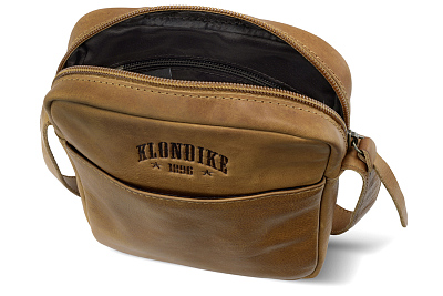 Сумка через плечо KLONDIKE RUSH «Faye», натуральная кожа в коньячном цвете, 18 х 21 х 4,5 см