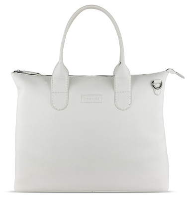 Сумка-шоппер BUGATTI Elsa, белая, воловья кожа/полиэстер, 46х11х31,5 см