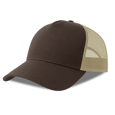 Бейсболка RAPPER COTTON-S, 5 клиньев, пластиковая застёжка (Коричневый)