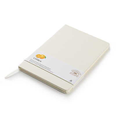 Блокнот из растительного сырья Tutti Frutti в твёрдом переплёте  (Цитрусовый)