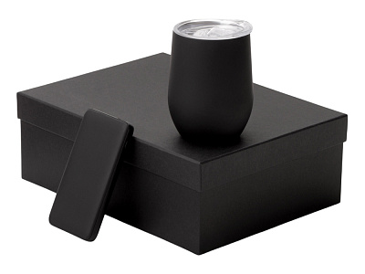 Подарочный набор COLOR IT с термокружкой и повербанком (Чёрный)