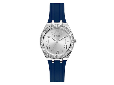 Часы наручные COSMO, женские (Корпус- серебристый, циферблат- серебристый, крепление- синий)