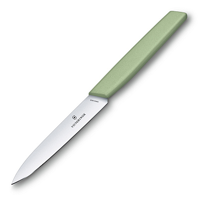 Нож для овощей VICTORINOX Swiss Modern, 10 см, нержавеющая сталь / синтетический материал, зелёный