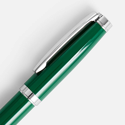 Ручка шариковая Letra Chrome, глянцевая, темно-зеленая